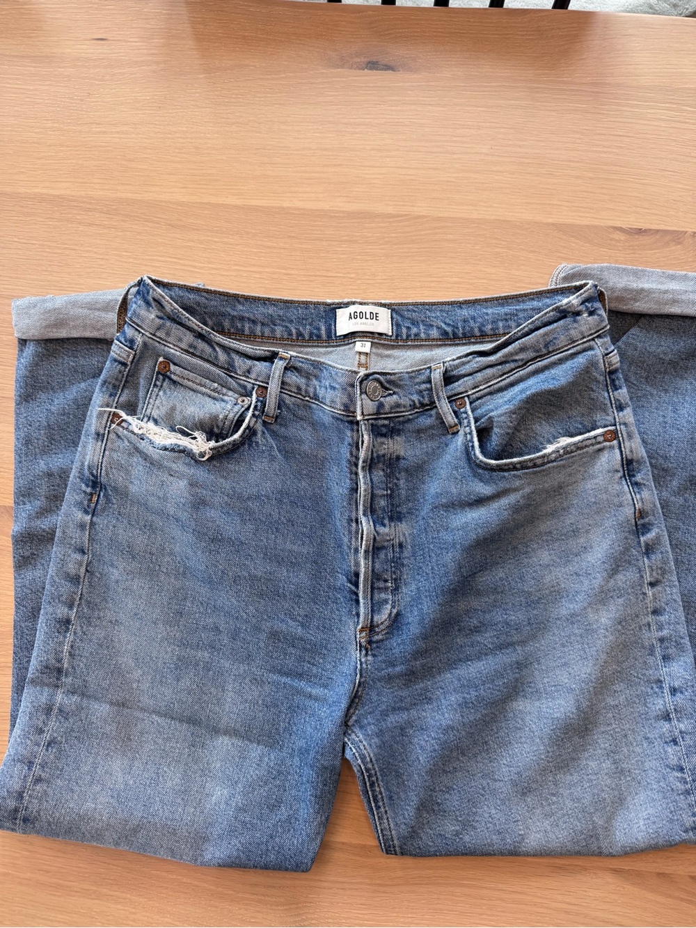 Agolde Light Wash Blue High-Rise Jeans